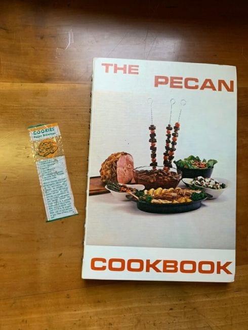 cookbook and recipe on counter