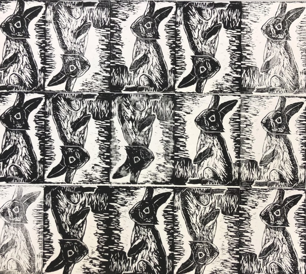 Zoe Y., Delaware County Christian School, "Army of Bunnies"