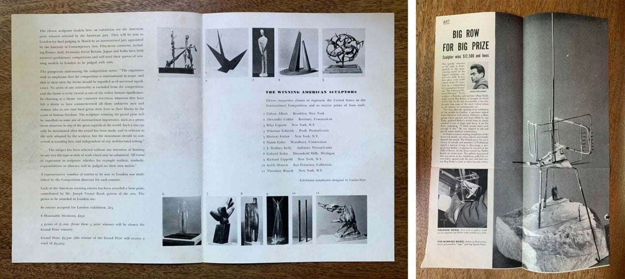 exhibition catalog and news clipping