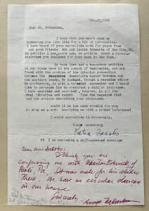 typed letter with handwritten notes