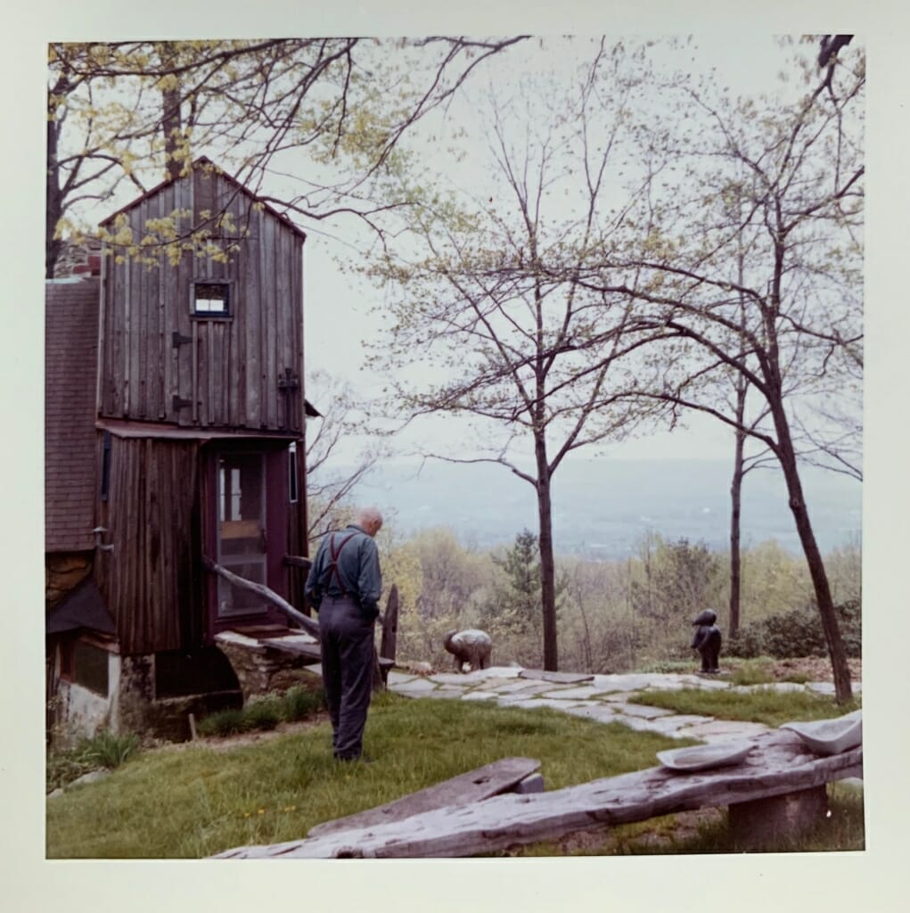 Old photo of Esherick in front of his home/studio
